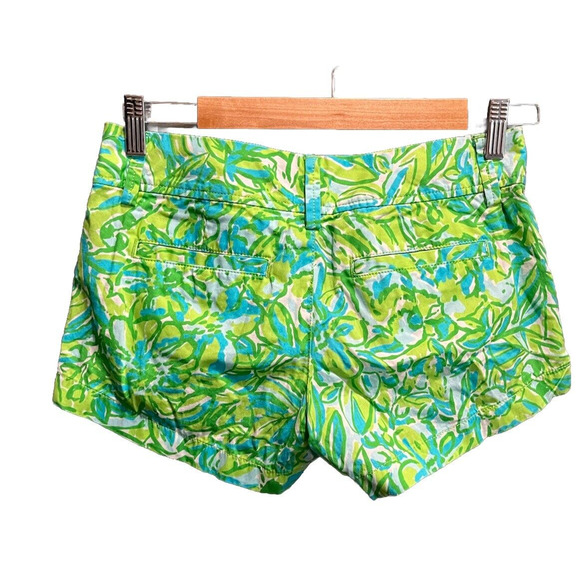 Lilly Pulitzer Green Tropical Print The Walsh Women's Shorts Size 00 - Picture 2 of 7
